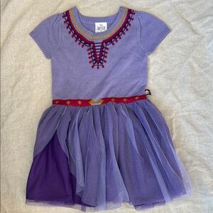 Wish Lavender Kids Dress with Embroidered Accents